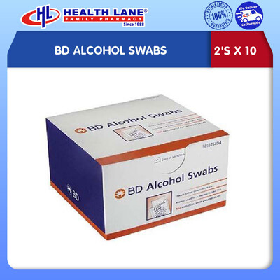 BD ALCOHOL SWABS 2'S X 10 